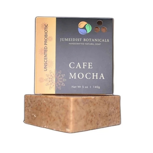 Cafe Mocha Probiotic Cold Process Savon en pain pour le corps non parfumé avec mélange de grains de café