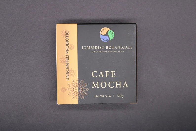 Cafe Mocha Probiotic Cold Process Unscented Body Bar Soap with Coffee Bean Blend