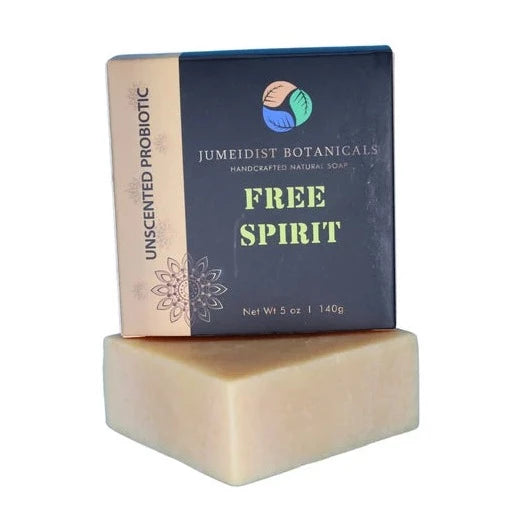 Free Spirit Probiotic Cold Process Savon pour le corps non parfumé avec mélange de racine de gingembre